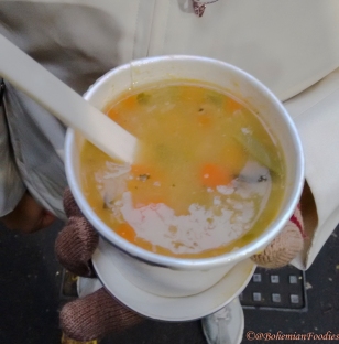 The hot healthy wholesome Vegetable Barley broth